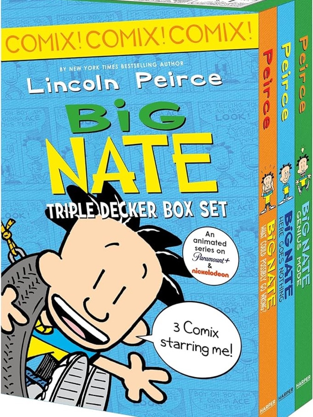 Big Nate Triple Decker Box Set by Lincoln Peirce - Blue Cover